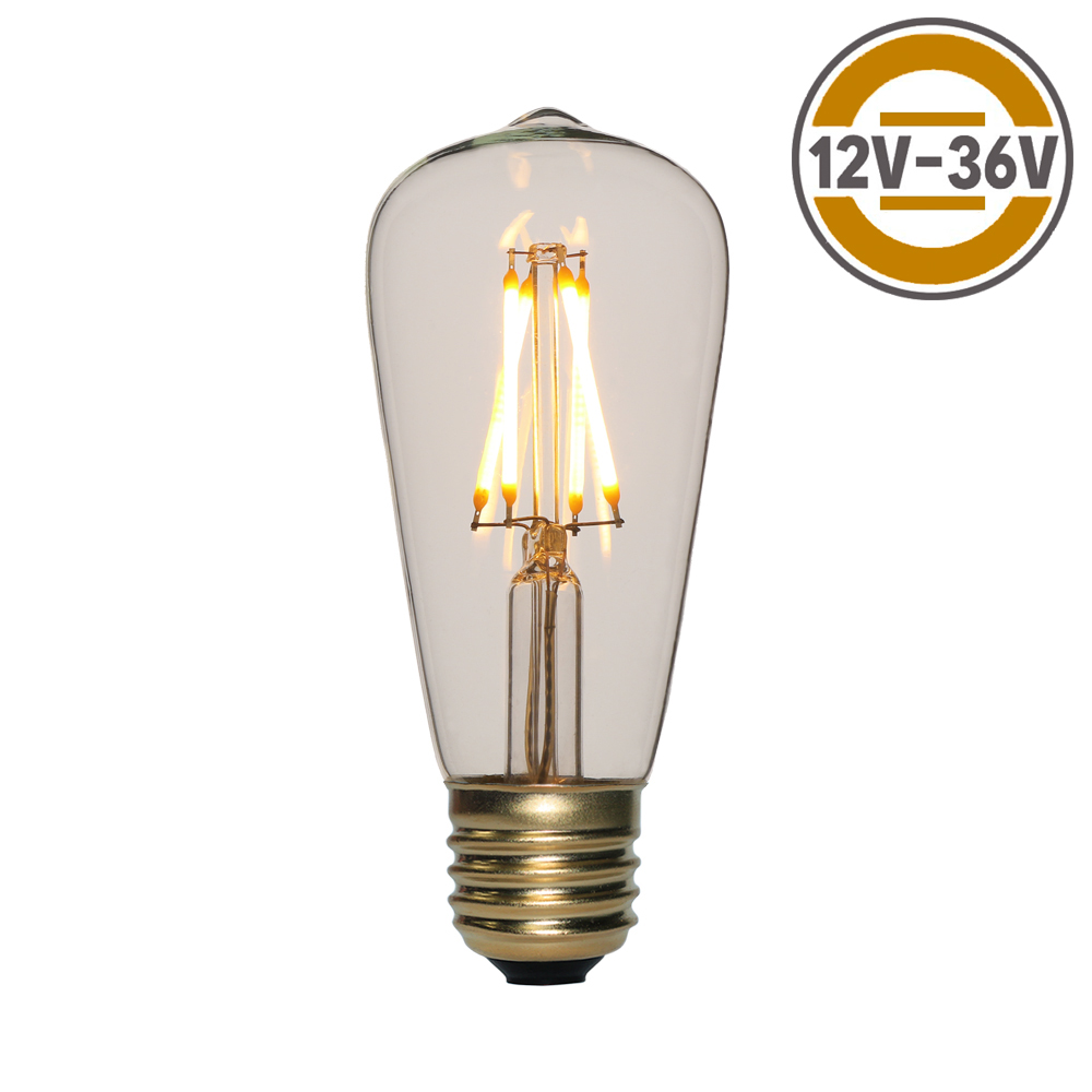 12v 24V 36V AC DC led filament bulb ST48 3.5W Dimmable maritime lamp