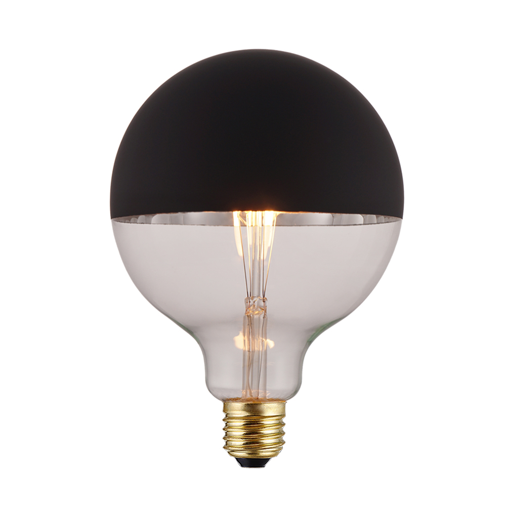 Top mirror Sliver Gold Black Edison bulbs Globe G125 filament led lamps BSCI Lighting factory Featured Image