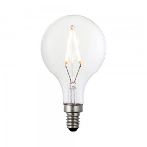 Large e14 filament bulb G60 E14 base Edison globe 2W dimmable Clear