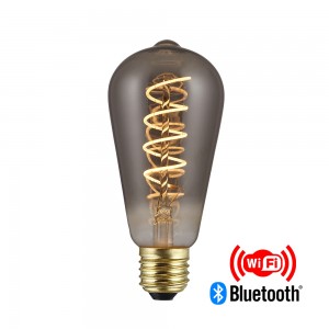 Smart filament bulb  ST64 4W Flex led Smoky Tuya wifi+bluetooth