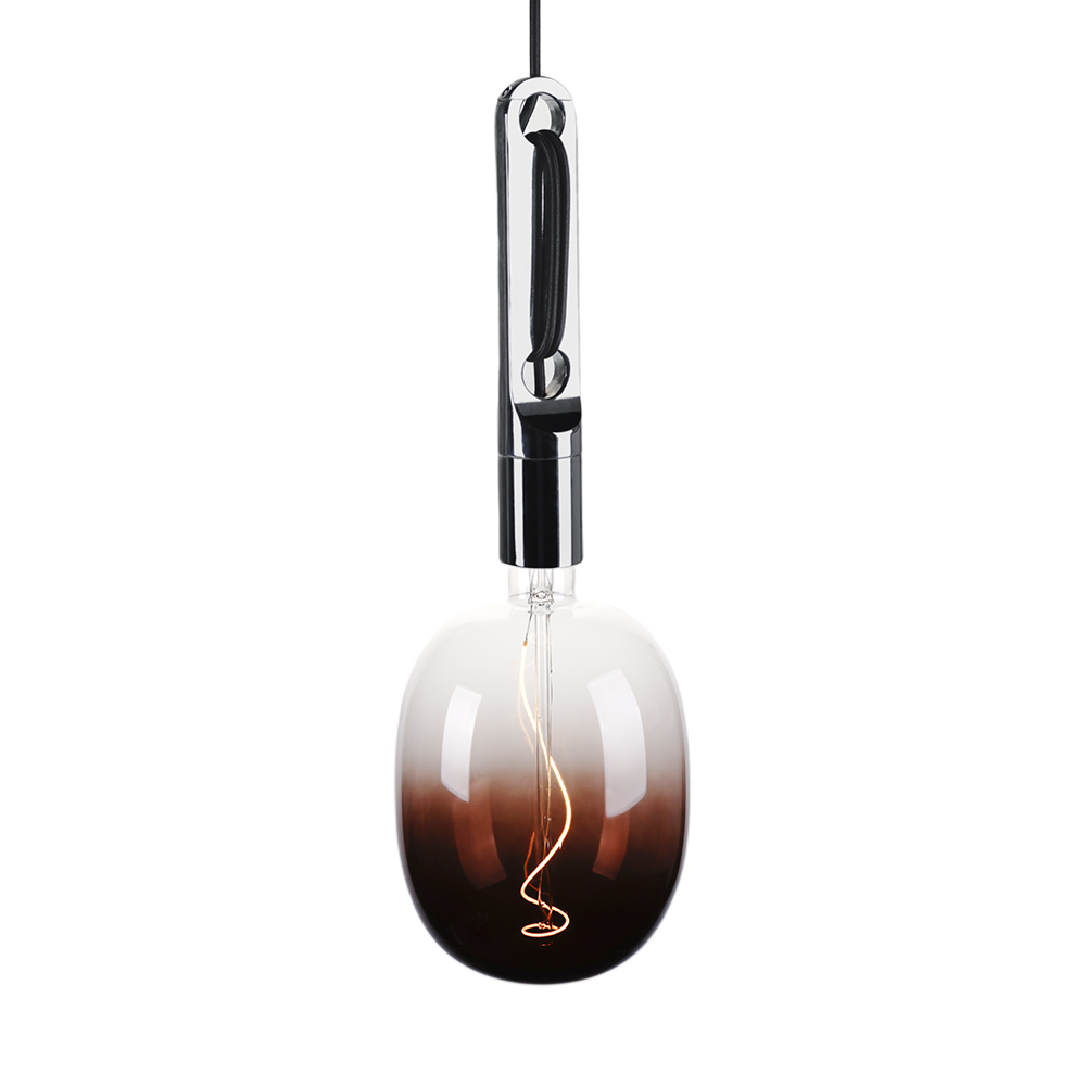 China Wholesale Hanging Light Fixtures Manufacturers - Big single bulbs pendant Chrome black metal base with XXL Wall-Lux big bulbs – Omita