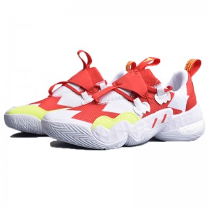 adidas Trae Young 1 White Red Trainer Shoes Outline