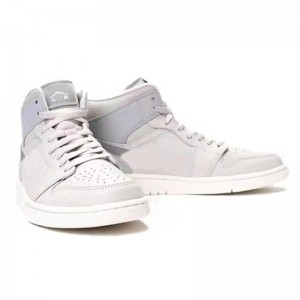 Jordan 1 Mid SE 'Bone Grey' Signed Jointly Basketball Shoes