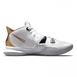 Kyrie 7 White Metallic Gold Basketball Shoes Store
