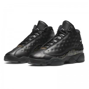 Jordan 13 Retro Black Metallic Gold Basketball Shoes Bakeng sa Basali