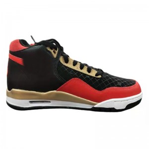Air Flight Legacy Black Red Gold Basketball Shoes Low Cut