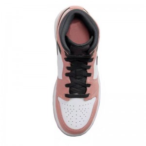Jordan 1 Këpucë basketbolli me kuarc mesatar rozë me prerje të ulët