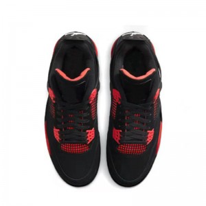 Skórzane buty retro Jordan 4 czerwone Thunder