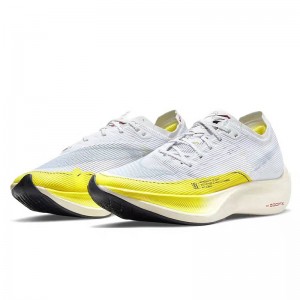 Pantofi de alergat ZoomX Vaporfly NEXT% 2, albi, galbeni, care te fac mai rapid