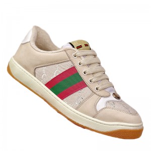 GG Screener Leather Sneaker pink green Retro Shoes For Sale Online