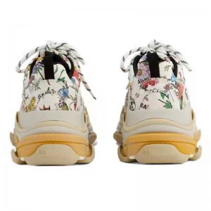 GG x BLCG The Hacker Project Triple-S flowers Casual Shoes On Jeans