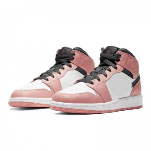 Jordan 1 Këpucë basketbolli me kuarc mesatar rozë me prerje të ulët