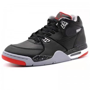 I-Air Flight 89 Black Cement Grey-Fire Red Basketball Shoes Stores