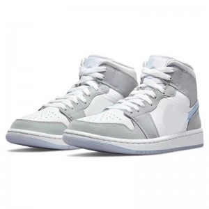 Jordan 1 Mid 'Wolf Grey Aluminium' պատանիների բասկետբոլի կոշիկներ