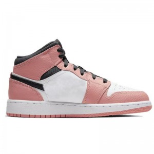 Jordan 1 Mid Pink Quartz Basketball Shoes Low Cut