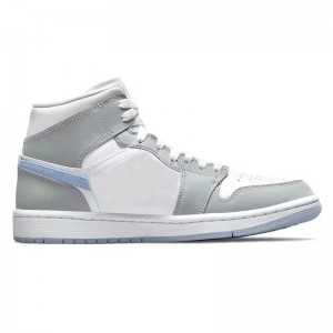 Jordan 1 Mid 'Wolf Gray Aluminium' Teenager Basketball Shoes