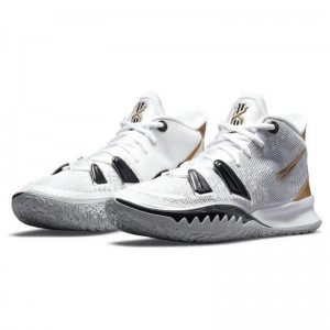 Kyrie 7 White Metallic Gold Basketball Shoes Stores