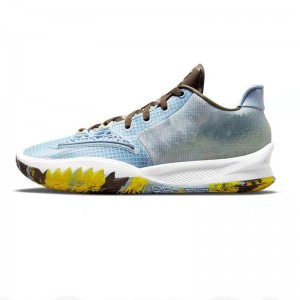 Kyrie Low 4 Bleu gris jaune Chaussures de basket célèbres