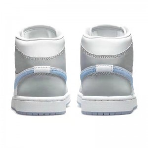 Jordan 1 Mid 'Wolf Gray Aluminium' Teenager Basketball Shoes