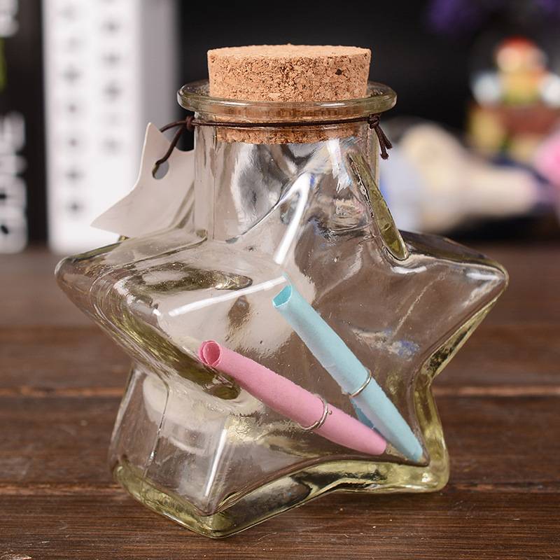 Wholesale 55ml-800ml Pentagram glass bottle with cork lid Featured Image