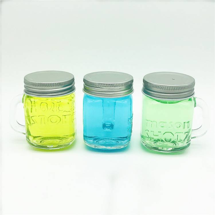 Empty mini cute glass honey jam jar glass mason jar glass sealing food container with lid