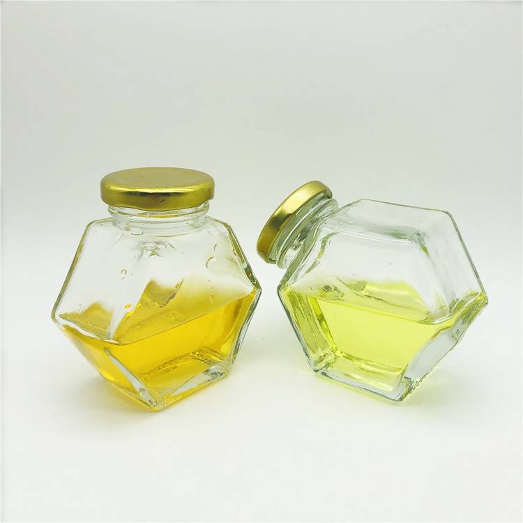 New design hot sale custom logo glass honey jar/bottle