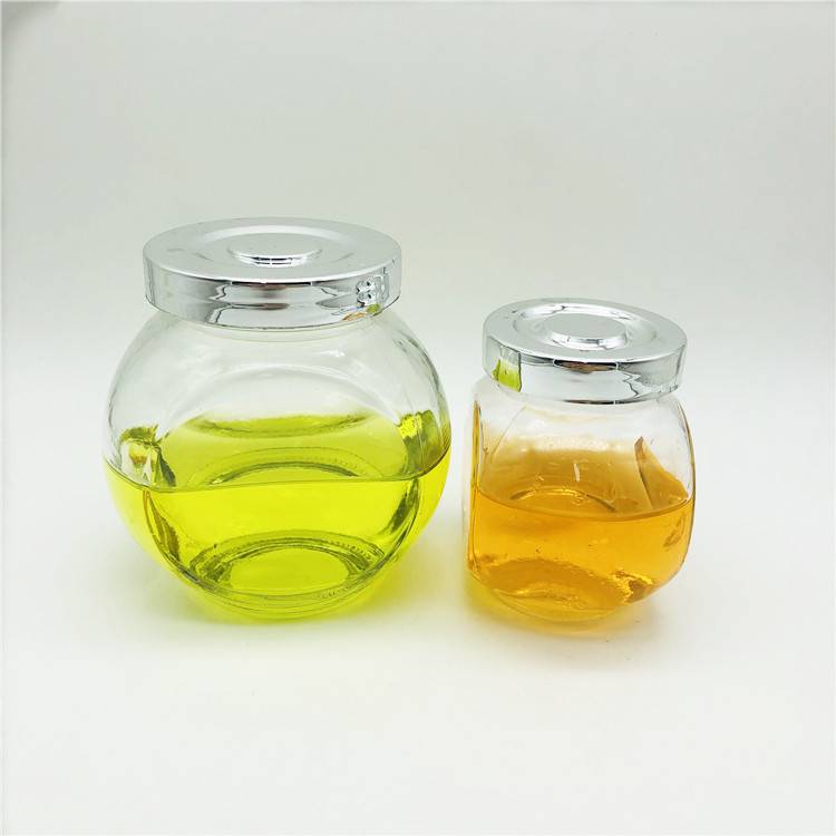 High quality flat drum seasoning glass jar  for spice/candy with screw cap