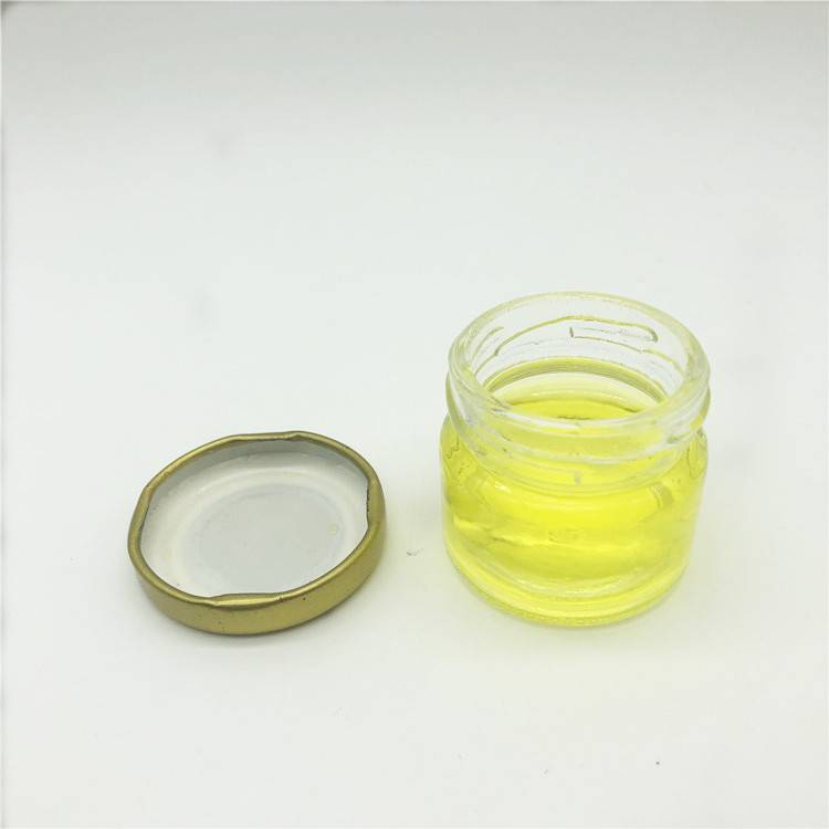 Hot sale metal lid mini clear round shape glass sauce honey jar