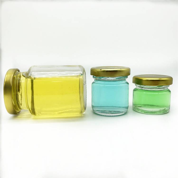 Hot sale round clear glass jar for honey sauce jam candy