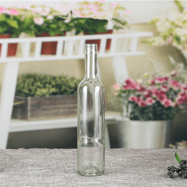 750ml Clear Glass Bordeaux Wine Bottle Flat-Bottomed Cork Finish with Premium Natural Corks & PVC Shrink Capsules