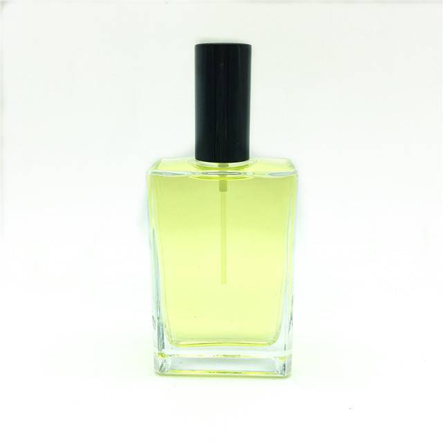 high quality square clear white glass 100ml empty glass perfume bottle sprqy
