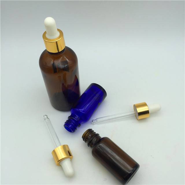 25ml 50ml100ml 1oz 2oz 4oz boston round Amber and blue Glass Liquid Reagent Aromatherapy oil&essential oil dropper bottle