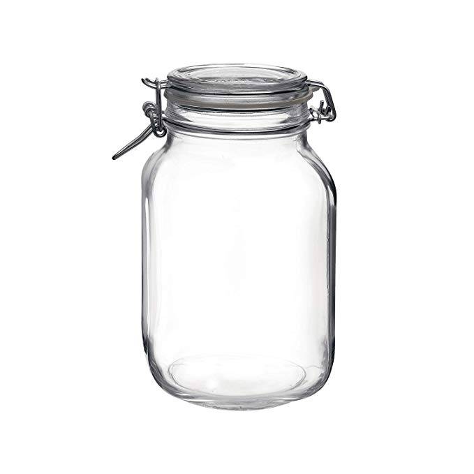 2L 67.75 oz. Wide Mouth Kitchen Food Container Glass Storage Jar with Airtight Lid