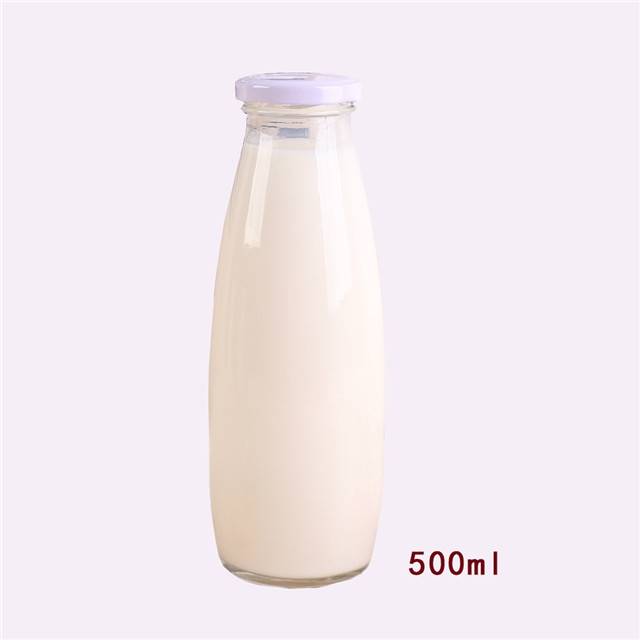 200ml 250ml 500ml milk glass bottle yogurt pudding bottle with metal cap