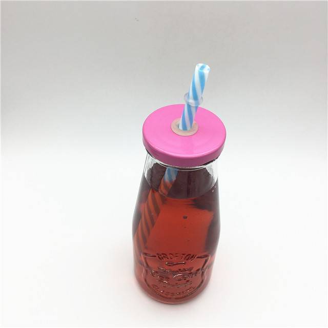 300ml beverage/ juice/ milk glass bottle with metal lids