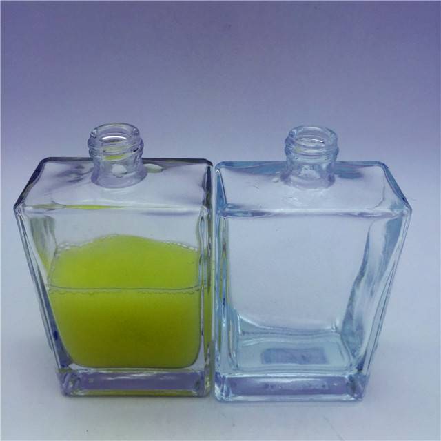 100ml rectangular empty perfume glass bottle with black cap