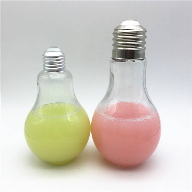 Christmas gift 300ml 500ml light bulb glass bottle for drinking /juice/tea milk bottle