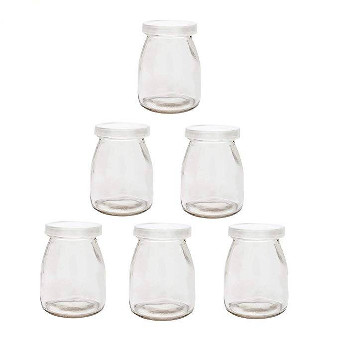 100ml 150ml 200ml plastic cap empty glass pudding jar