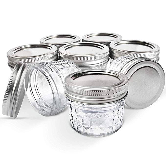 4 oz Small Glass Jars Mini Mason Jars for Yogurt Spice Honey
