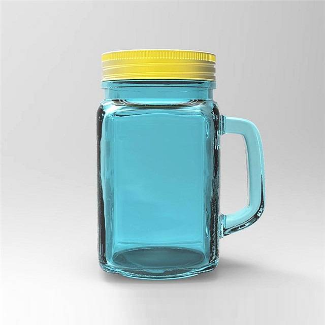 wholesale 10oz 300ml drinking glass mason jar with handle and tin lid
