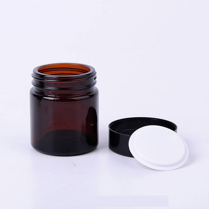 50g 100g Empty Amber Glass Cosmetic Jar Cream Jar