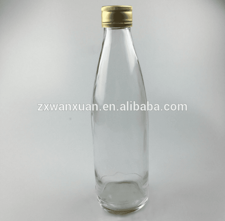 330ml glass drink bottle, beverage glass soda bottle with aluminum screw cap