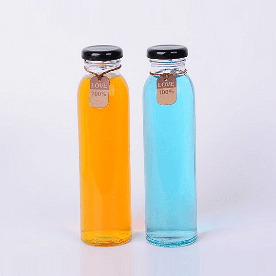 300ml glass bottle for juice beverage milk water with metal lid