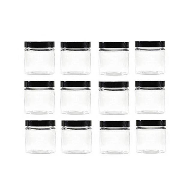 2017 Good Quality Glass Cosmetic Bottle - Black UV Lid Clear 4 Oz Straight Sided Glass Jar – Wan Xuan