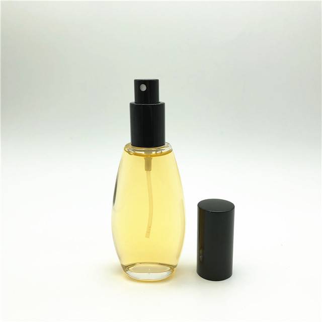 50ml empty glass perfume spray bottle with black cap