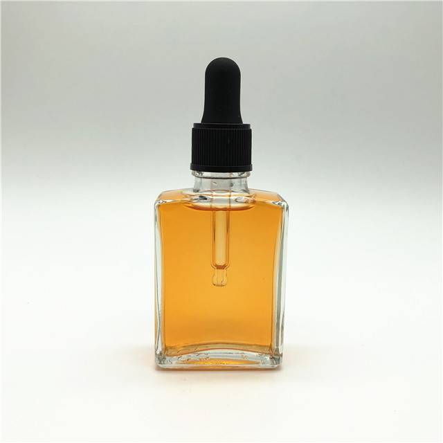 30ml liquid use clear square glass dropper bottle with dropper