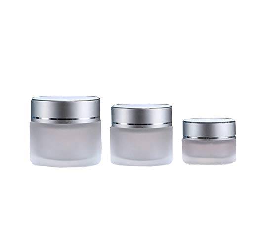 20g with Silver Alumite Lids Refillable Frosted Glass slaves jar
