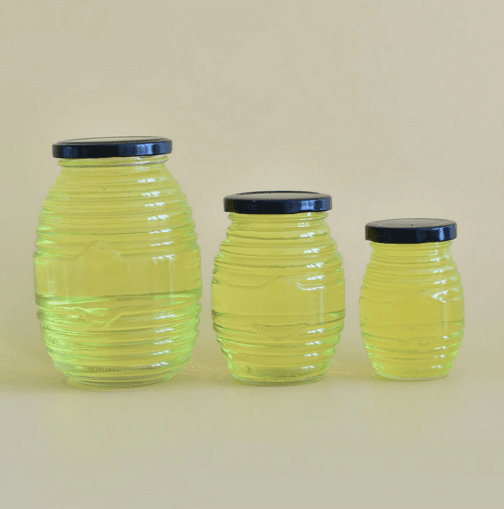 Empty Glass Honey Jar /Glass Honey Pot With Screws Lid