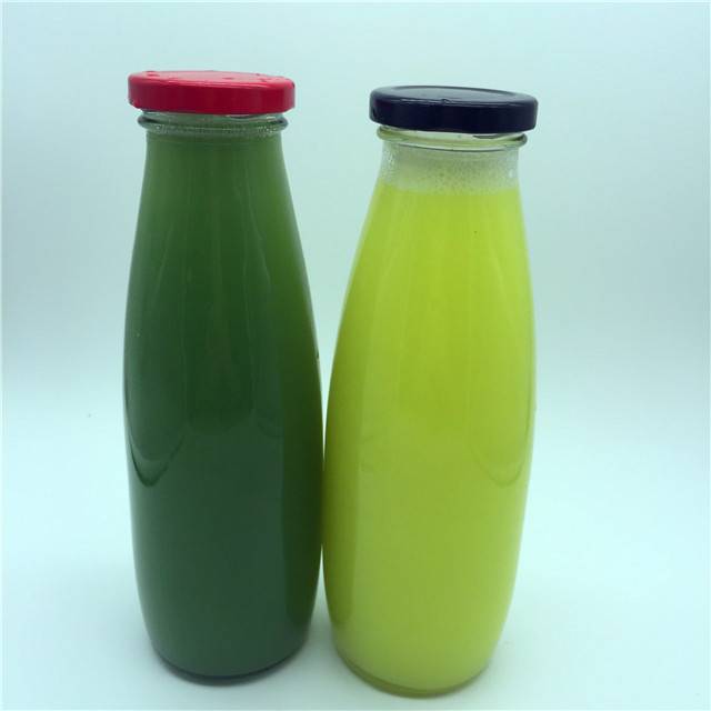 500ml bottle packaging milk beverage fruit juice milk glass bottle with plastic/aluminum cap