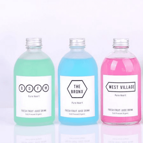 High quality frosted glass drinking bottle beverage bottle for juice,milk tea,water,juice
